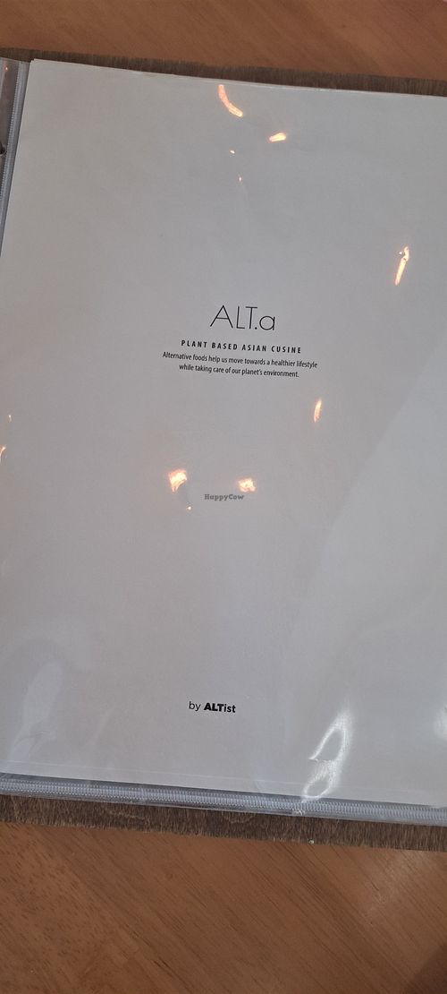 Menu cover at ALT.a - Dosan in Seoul