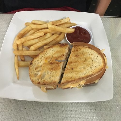 American panini. delicious ? I recommend the vegan wings and the chocolate cake!!  at Lotus Vegan Restaurant in Pinellas Park