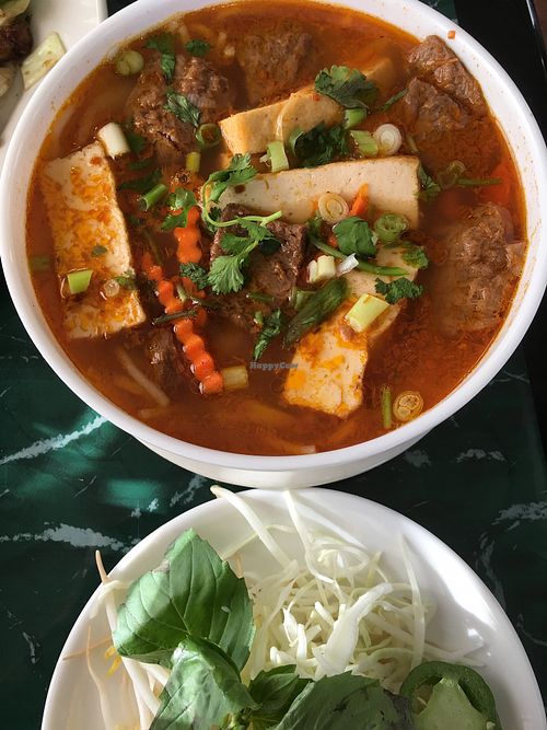Spicy noodle soup at Lotus Vegan Restaurant in Pinellas Park
