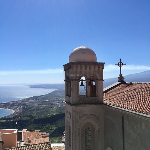 Incredible view from the top floor of Bar Turrisi.  at Bar Turrisi in Castelmola