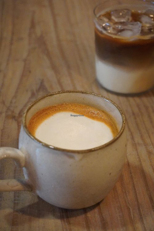 Organic soy latte at TU CASA -Zero waste & Plant based- in Kyoto