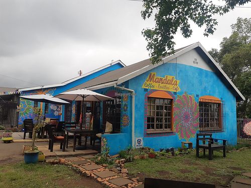 Outside sitting area at Mandala Coffee Emithini in Durban