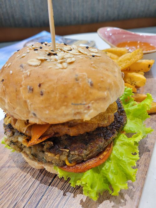 Vegan burger & fries at SHAKA - Mall of Asia in Pasay