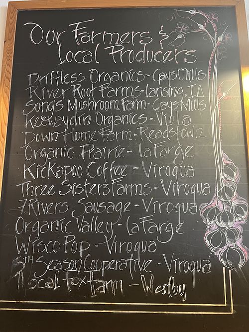   at Driftless Cafe in Viroqua