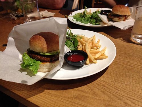 avocado vegan burger option at Matsuontoko Cafe in Kyoto