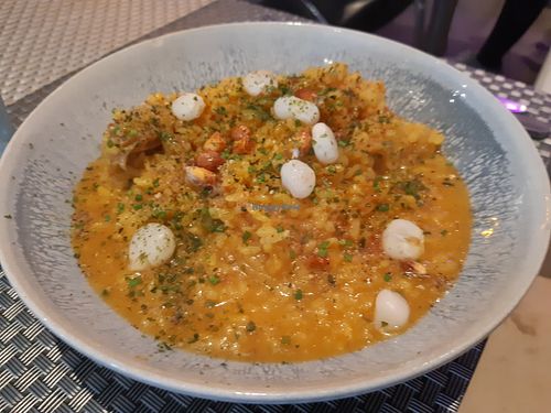 Main / Special seasonal dish: arroz caldoso at Los Andenes Vegan - Puerta de Toledo in Madrid