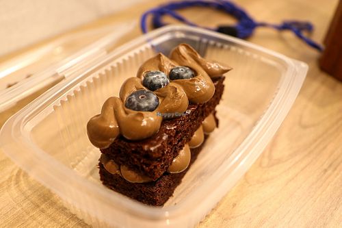 chocolate cake at Los Andenes Vegan - Puerta de Toledo in Madrid