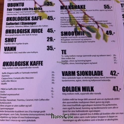 menu at Tilstede mat og mer in Kristiansand