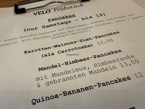 menu  at Velo Heilbronn in Heilbronn