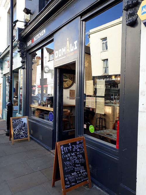 Outside at Domali Cafe in South East London