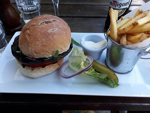 Vegan burger at Domali Cafe in South East London