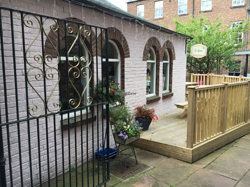 outside seating area at I Love Cafe in Carlisle