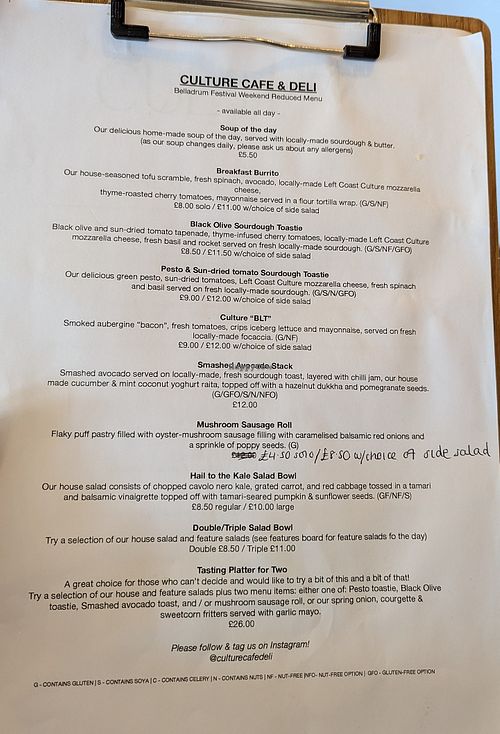  at Culture - Cafe & Deli in Inverness