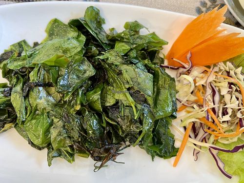 Bai Lieng (Baegu) stir fry  at Ruan Mae Lui Vegetarian เรือนแม่หลุยมังสวิรัติ in Bangkok