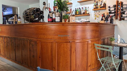 Cool wood on the counter / bar. at O Secreta in Machico