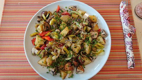 Potato mushroom pan at Herzstück in Neuss