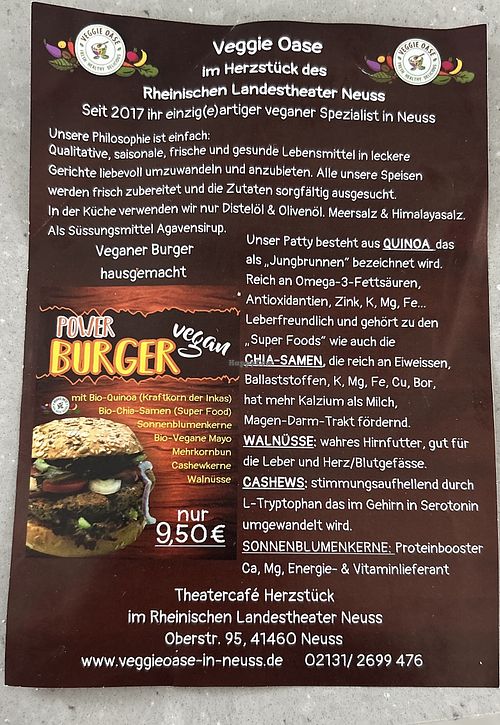 Menu  at Herzstück in Neuss