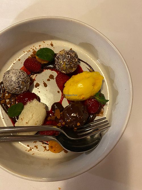 Vegan dessert of the day. Not in permanent offer, ask the waiter for vegan options (if any). at Hotel Gasthof Beim Böckhiasl in Neukirchen An Der Voeckla