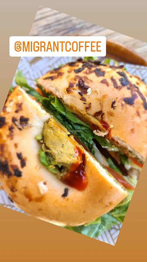 Special BLAT bagel at Migrant Coffee in West Footscray