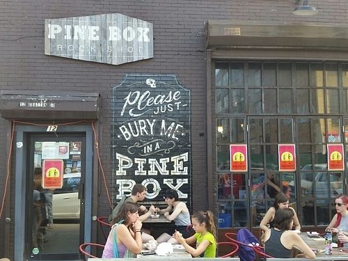 outside at Pine Box Rock Shop in Brooklyn