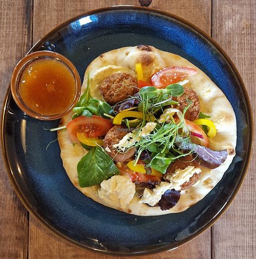 Falafel & Houmous Flatbread at Moon Coffee House in Scunthorpe