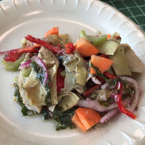 Artichoke salad  at The S and S Takeout in Fort Pierce