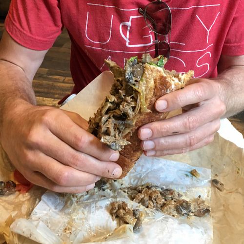 messy, yummy philly steak at HipCityVeg - Rittenhouse in Philadelphia