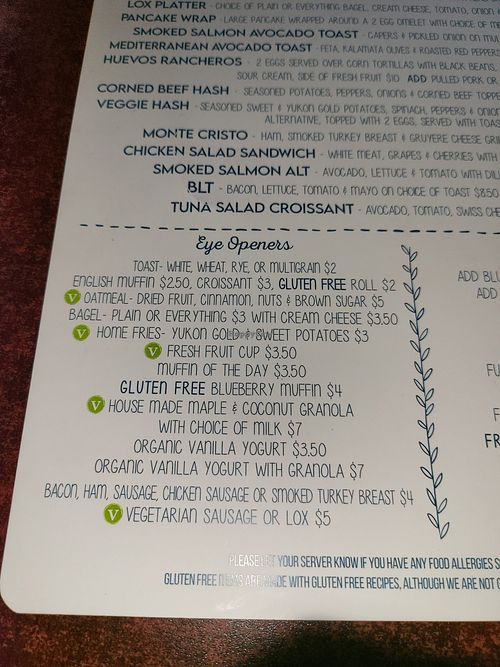 Vegan options at The Cure Cafe in Stroudsburg