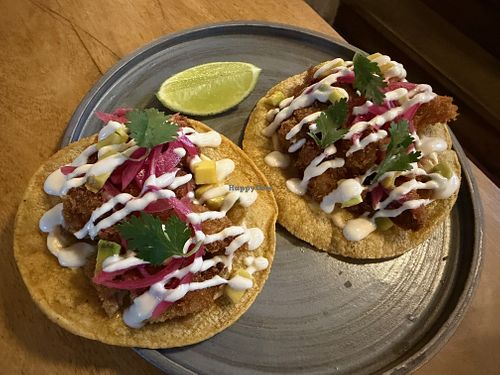 Mushroom tacos at Real Vegetal in Medellin
