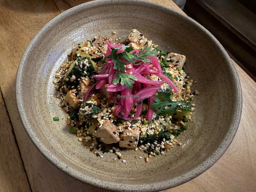 Cucumber and tofu salad at Real Vegetal in Medellin