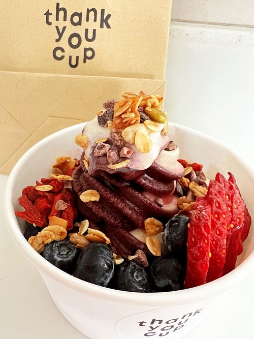 Two-tone size L with 5 free toppings  at Thank You Cup in Bangkok