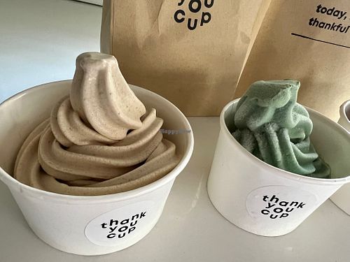 Nut milk & spirulina coconut  at Thank You Cup in Bangkok