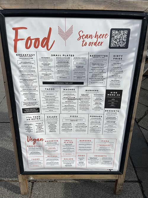 Separate vegan menu at the bottom  at Twelve Twenty in Newton Abbot