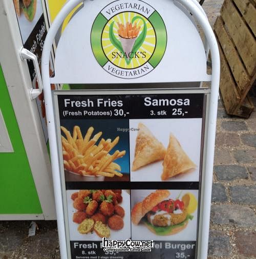 new menu at Vegetarian Snacks Food Truck in Copenhagen