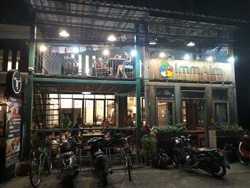 Outside at Imm Aim Vegetarian and Bike Cafe in Chiang Mai