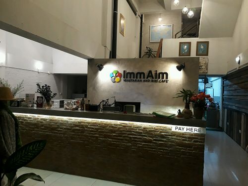 Inside at Imm Aim Vegetarian and Bike Cafe in Chiang Mai