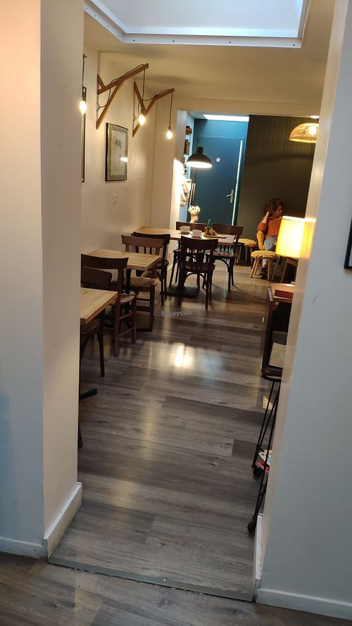 Dining/work area in the back at Chez Albert in La Rochelle