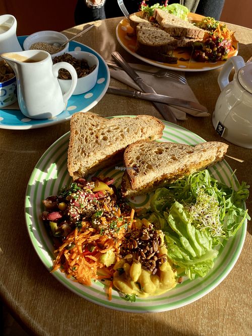 Falafel & sweet chilli sandwich   at Toucan Cafe in Minehead