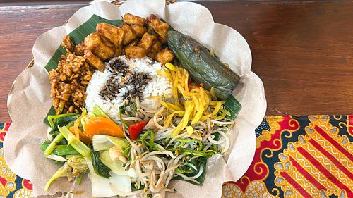 mixed vegan plate  at Warung Indonesia in Kuta