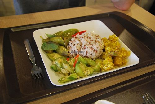 veggies and rice  at BKK - Veg Stall Food Court - T21 in Bangkok