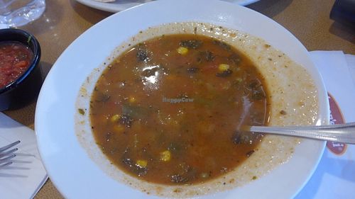 vegan vegetable soup, tasty and a little bit spicy at Jason's Deli in Scottsdale