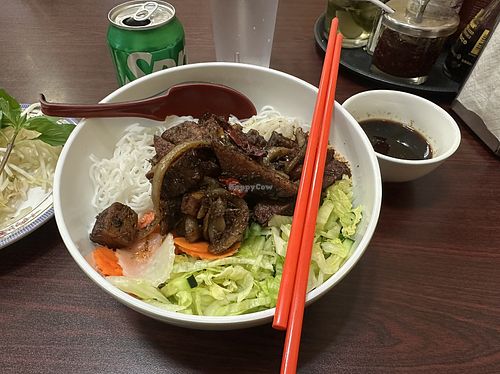 Spicy lemongrass vegan vermicelli   at Mr Pho in Merced