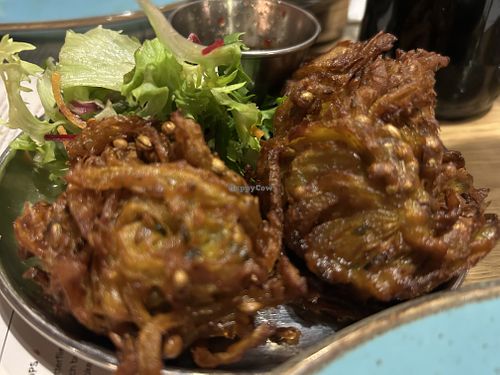 Onion bhajis  at My Delhi Sunderland Indian Restaurant in Sunderland