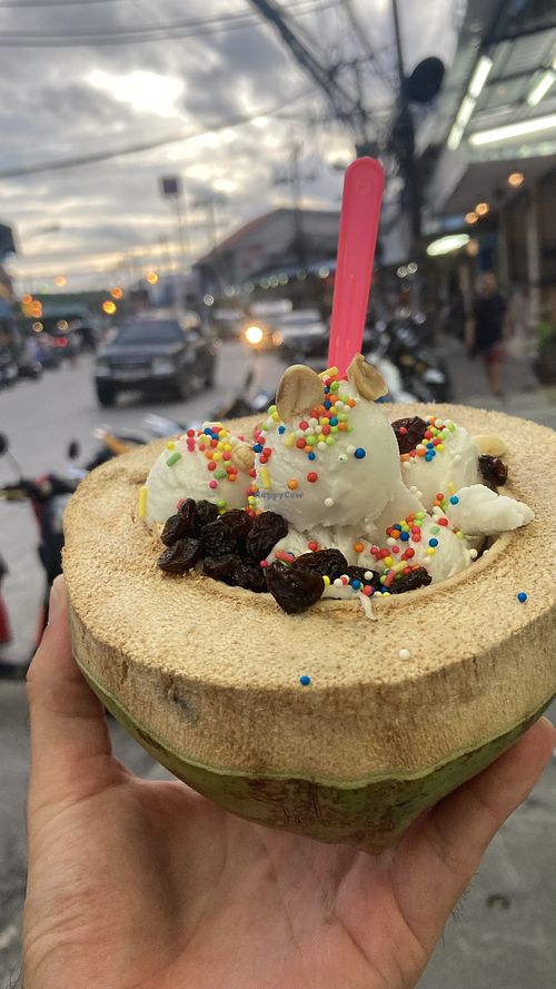 Coconut ice cream!  at Coconut ice cream stall in Koh Phangan