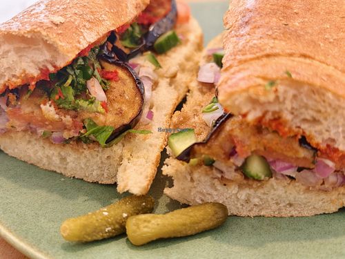 Iraqi Sandwich, vegan (egg removed; specify) at bleue! in Tunis