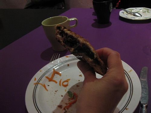 Soy meat inside the sandwich at Kafe 44 in Stockholm