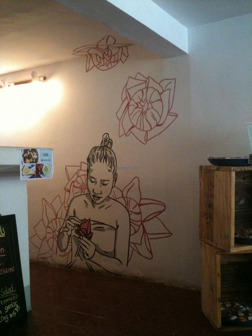 Inside decoration at Artillery Arts Cafe in Phnom Penh