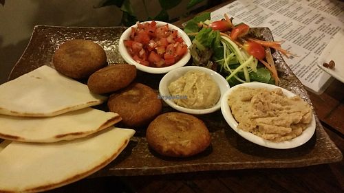 Falafel platter  at Artillery Arts Cafe in Phnom Penh
