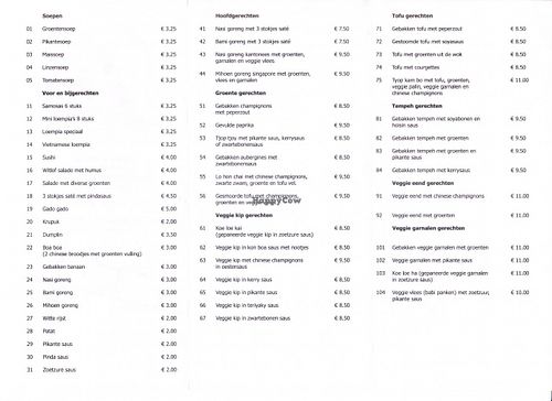 Loving Hut, Maastricht. Takeaway menu. at Loving Hut in Maastricht