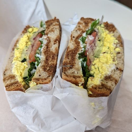 Vegan egg salad at Ben & Esther's Vegan Jewish Deli in Seattle